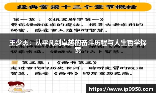 lewin乐玩官网王少杰：从平凡到卓越的奋斗历程与人生哲学探索